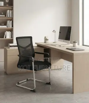 Office Chairs; Mid Bcakrest Mesh Black Sledd Based Visitors Chair