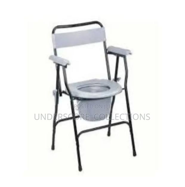 Portable, Foldable Steel Commode Chair Designed for Elderly