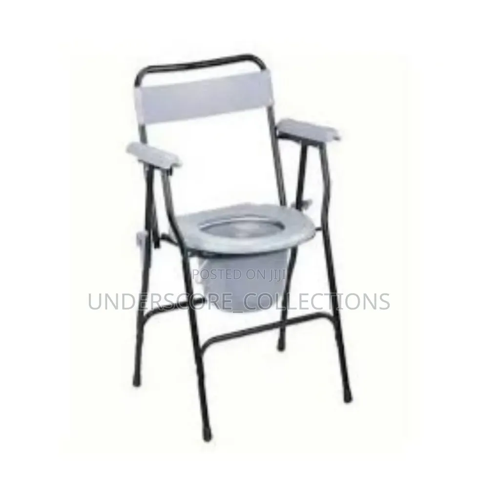 Portable, Foldable Steel Commode Chair Designed for Elderly