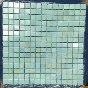 Premium Iridescent Mint Green Glass Mosaic Tiles