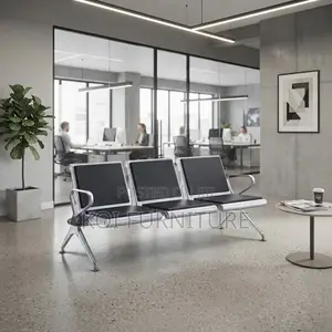 Office Bench; Three Seaters Leather Reception Office Beches