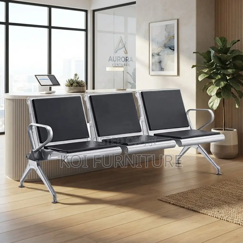 Office Bench; Three Seaters Leather Reception Office Beches