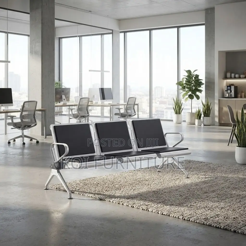 Office Bench; Three Seaters Leather Reception Office Beches