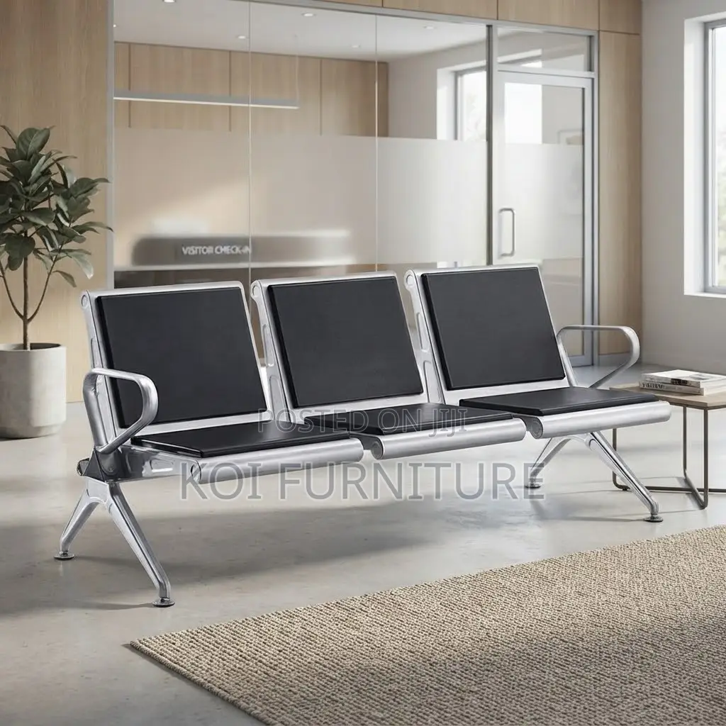 Office Bench; Three Seaters Leather Reception Office Beches