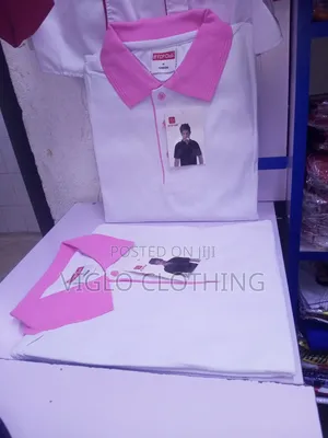 Pink White Poloshirts Available