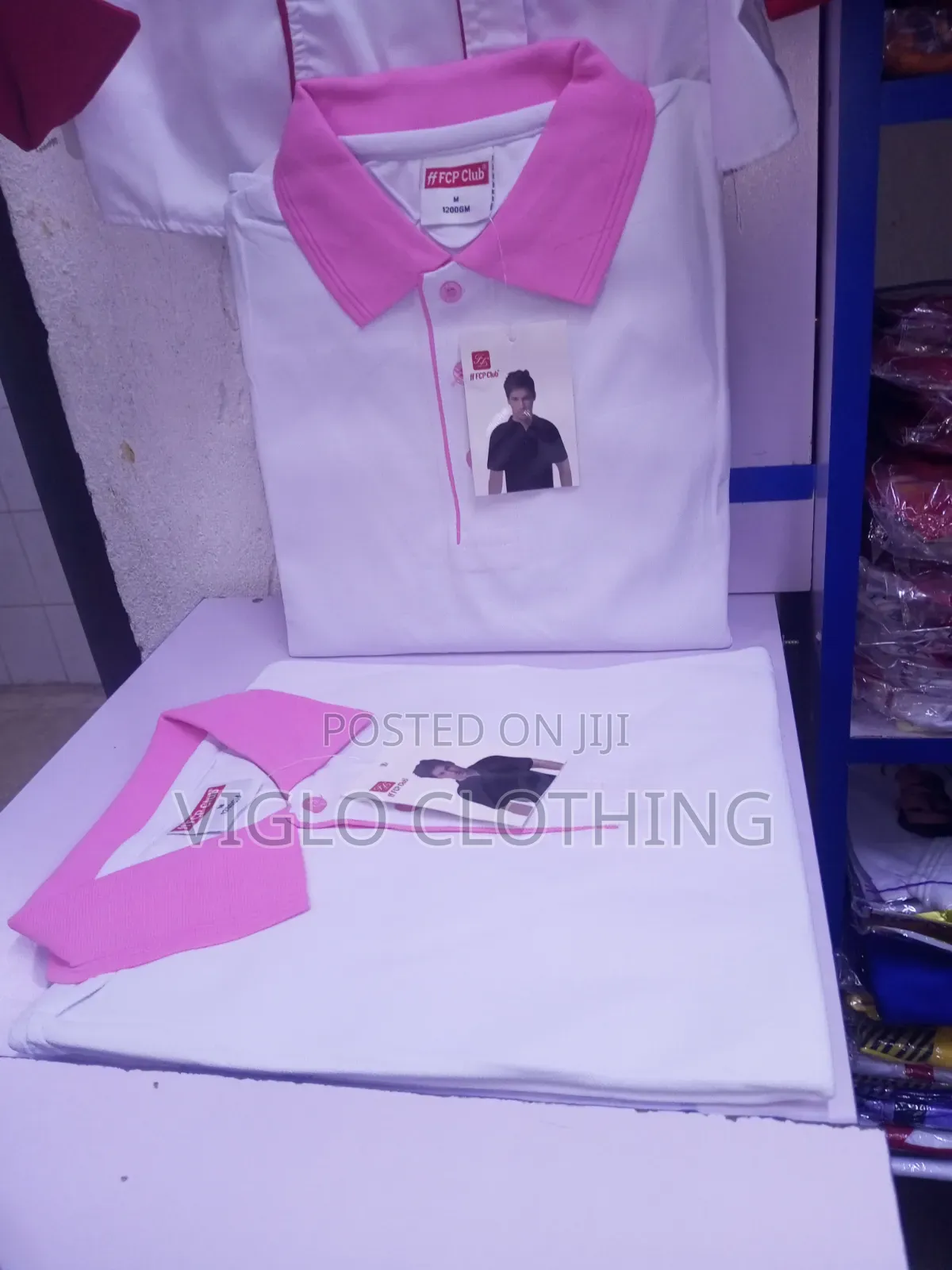 Pink White Poloshirts Available