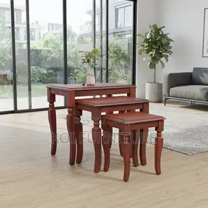 Coffee Table; Triplet Mahogany Home Office Coffee Table