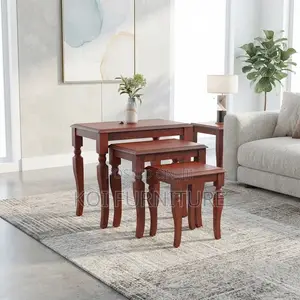 Coffee Table; Triplet Mahogany Home Office Coffee Table