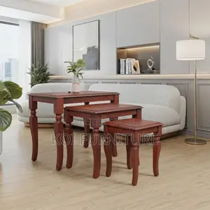 Coffee Table; Triplet Mahogany Home Office Coffee Table