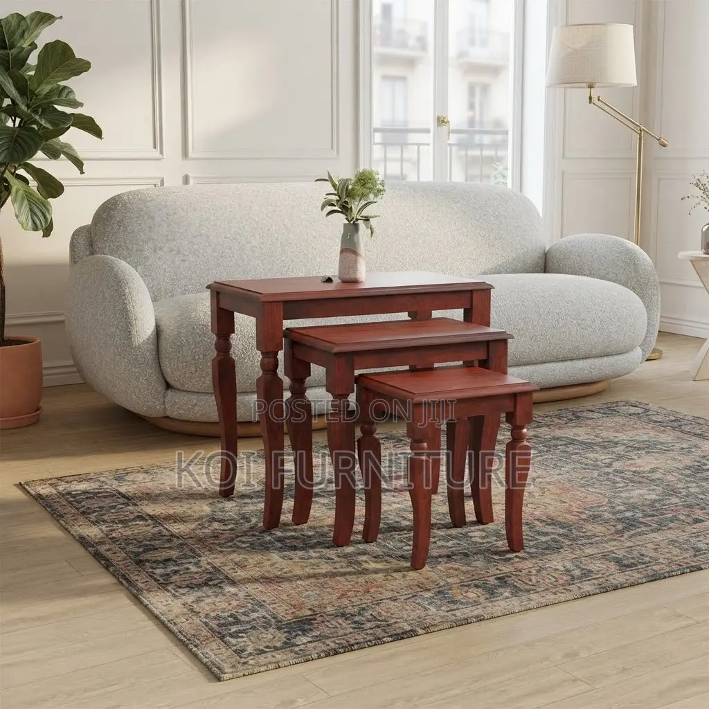 Coffee Table; Triplet Mahogany Home Office Coffee Table