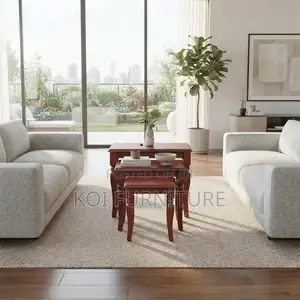 Coffee Table; Triplet Mahogany Home Office Coffee Table