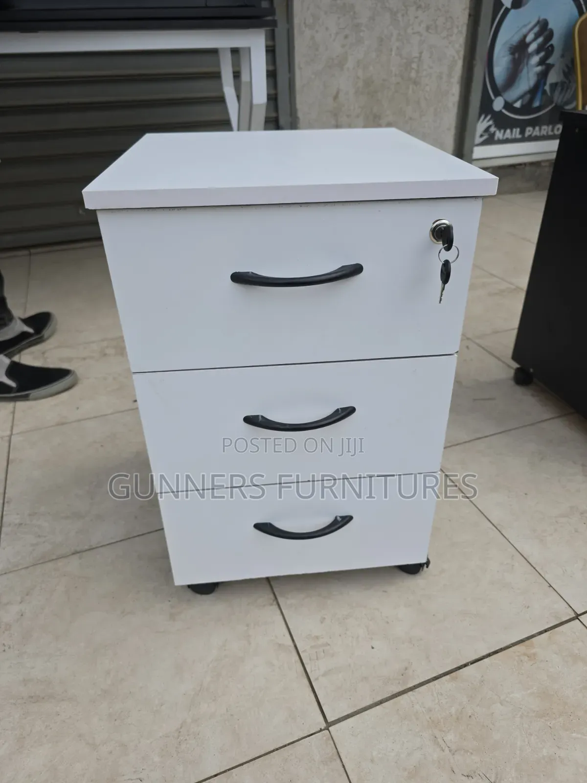 White 3 Drawers Office Pedestal