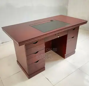 Office Desk : Mahogany Workstation Desk With Storage - 140CM