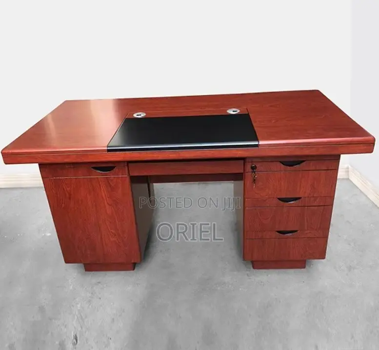 Office Desk : Mahogany Workstation Desk With Storage - 140CM