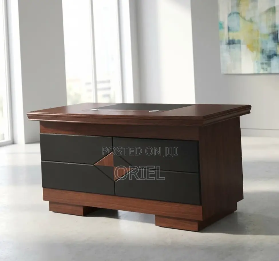 Office Desk : Mahogany Workstation Desk With Storage - 140CM