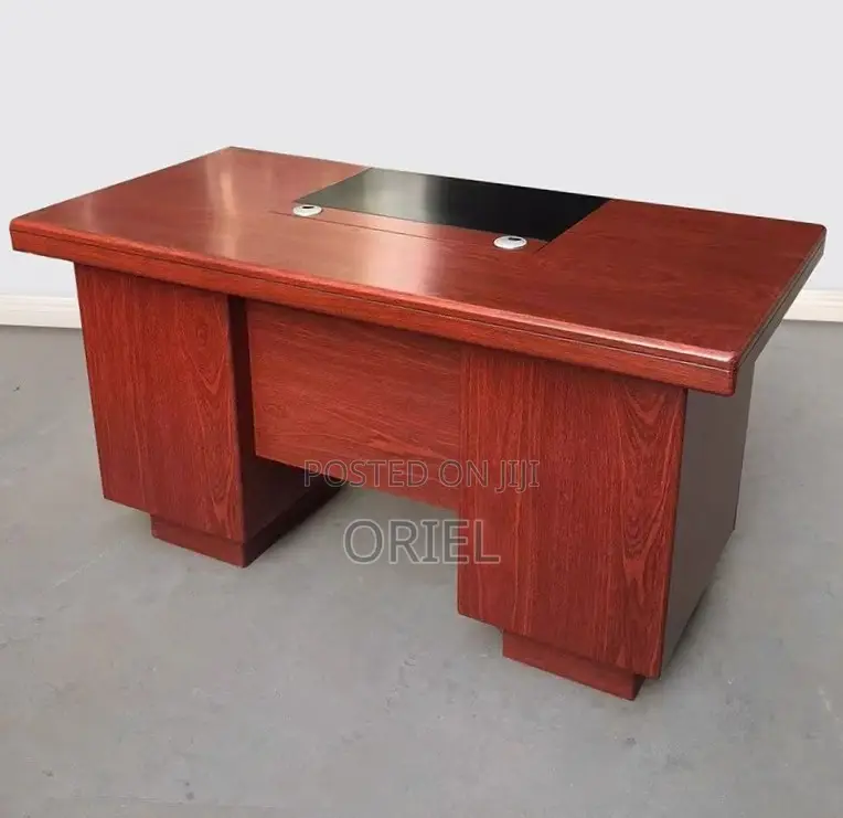 Office Desk : Mahogany Workstation Desk With Storage - 140CM