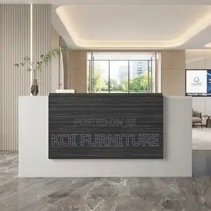 Reception Desk; 2 Meters Modern Advanced White Reception Desk