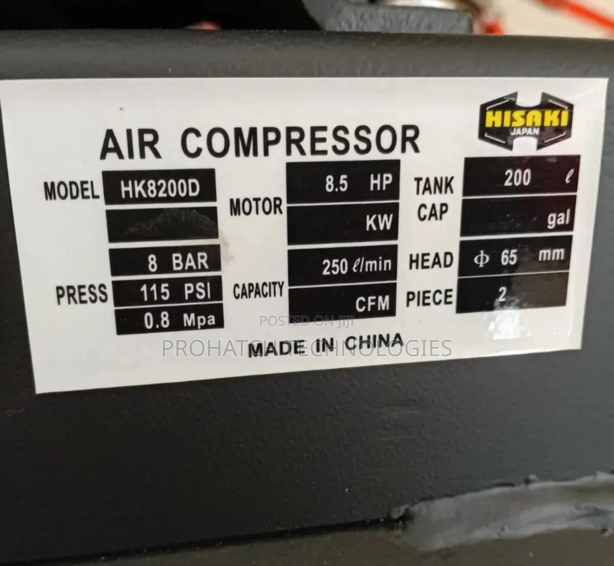 200L 2 in 1 Hisaki Air Compressor
