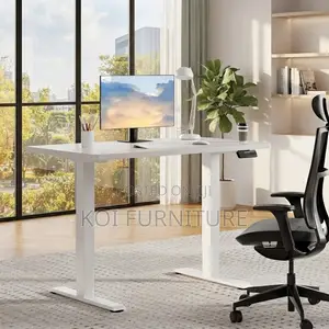 Office Desk; 1.8M White Smartened Electric Gaming Adjustable Table