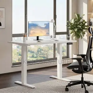 Office Desk; 1.8M White Smartened Electric Gaming Adjustable Table