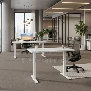 Office Desk; 1.8M White Smartened Electric Gaming Adjustable Table