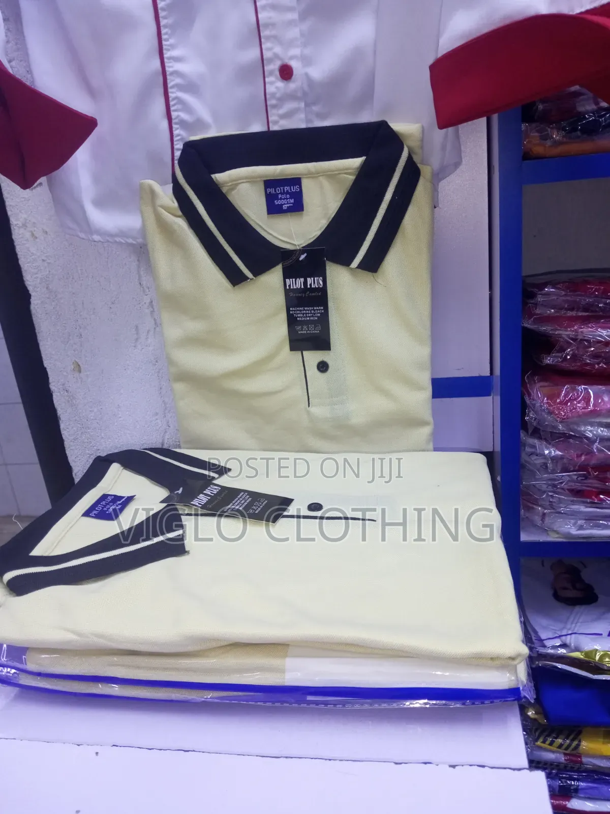 Cream Black Poloshirts Available