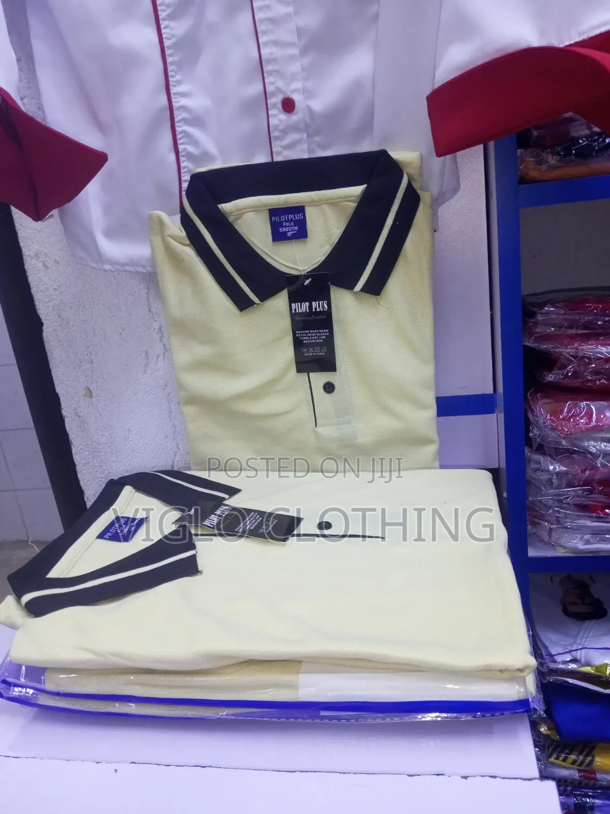 Cream Black Poloshirts Available