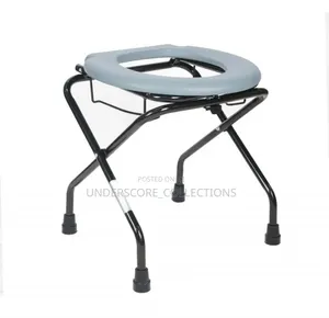 Foldable Steel Commode Chair Without a Backrest or Armrests