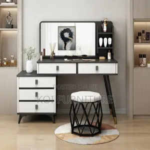 Dressers; White Modern Mirrored Dressing Room Vanity Sets
