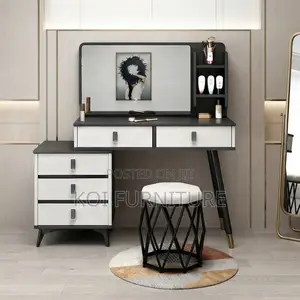 Dressers; White Modern Mirrored Dressing Room Vanity Sets