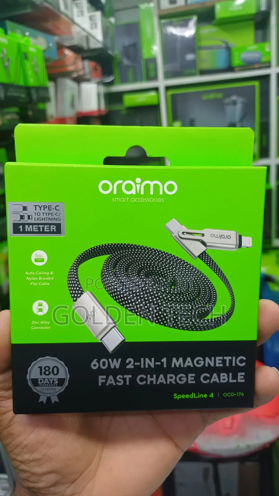 Oraimo SpeedLine 4 60W 2-in-1  Magnetic Cable