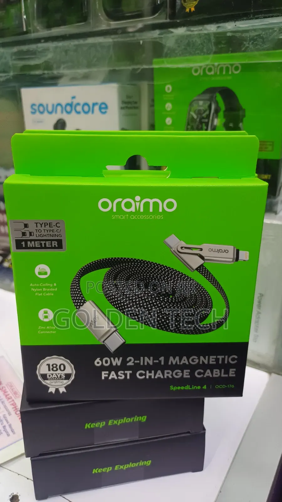 Oraimo SpeedLine 4 60W 2-in-1  Magnetic Cable