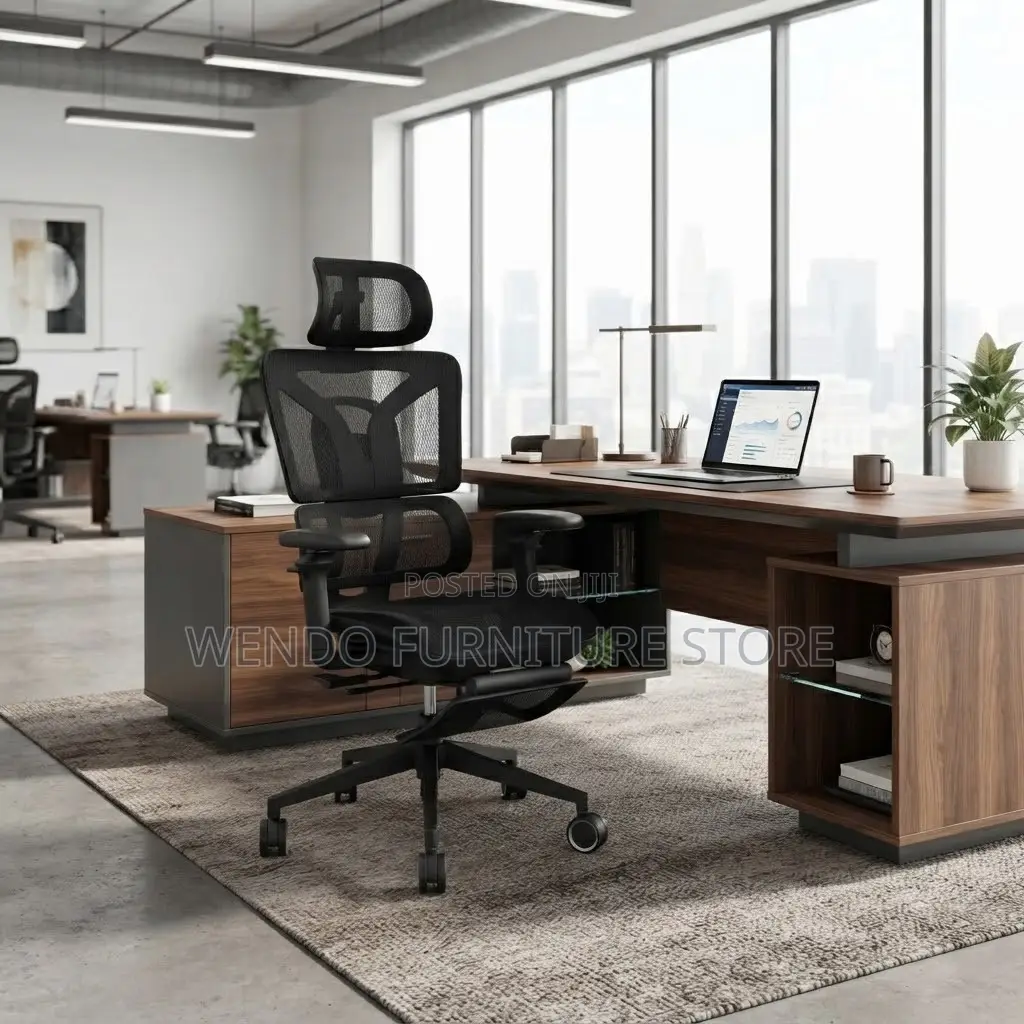 Office Chairs; Fabric Orthopedic Office Seat With Footrest
