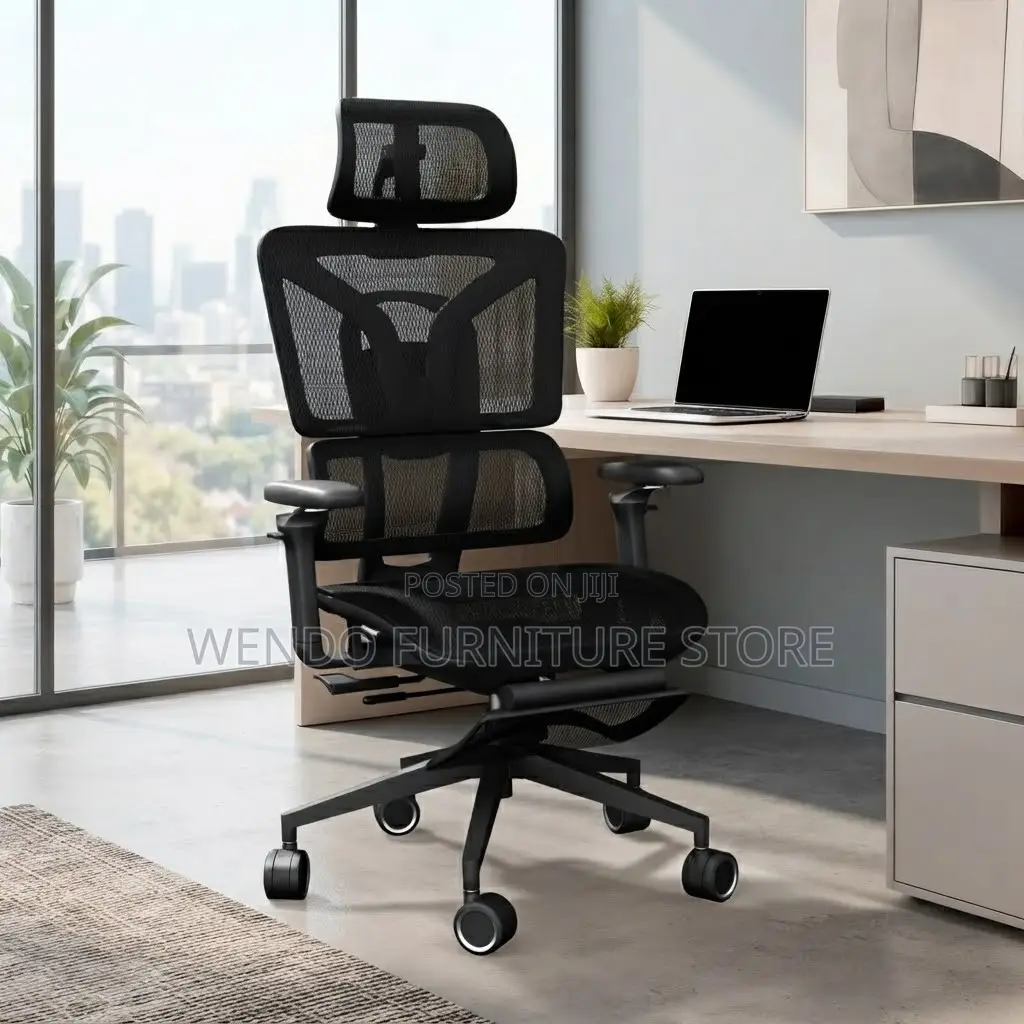 Office Chairs; Fabric Orthopedic Office Seat With Footrest