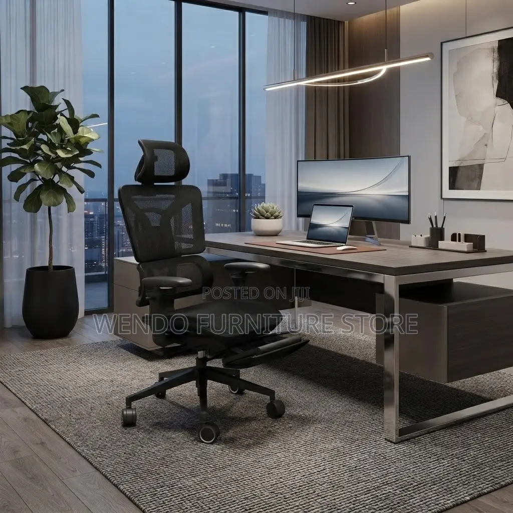 Office Chairs; Fabric Orthopedic Office Seat With Footrest