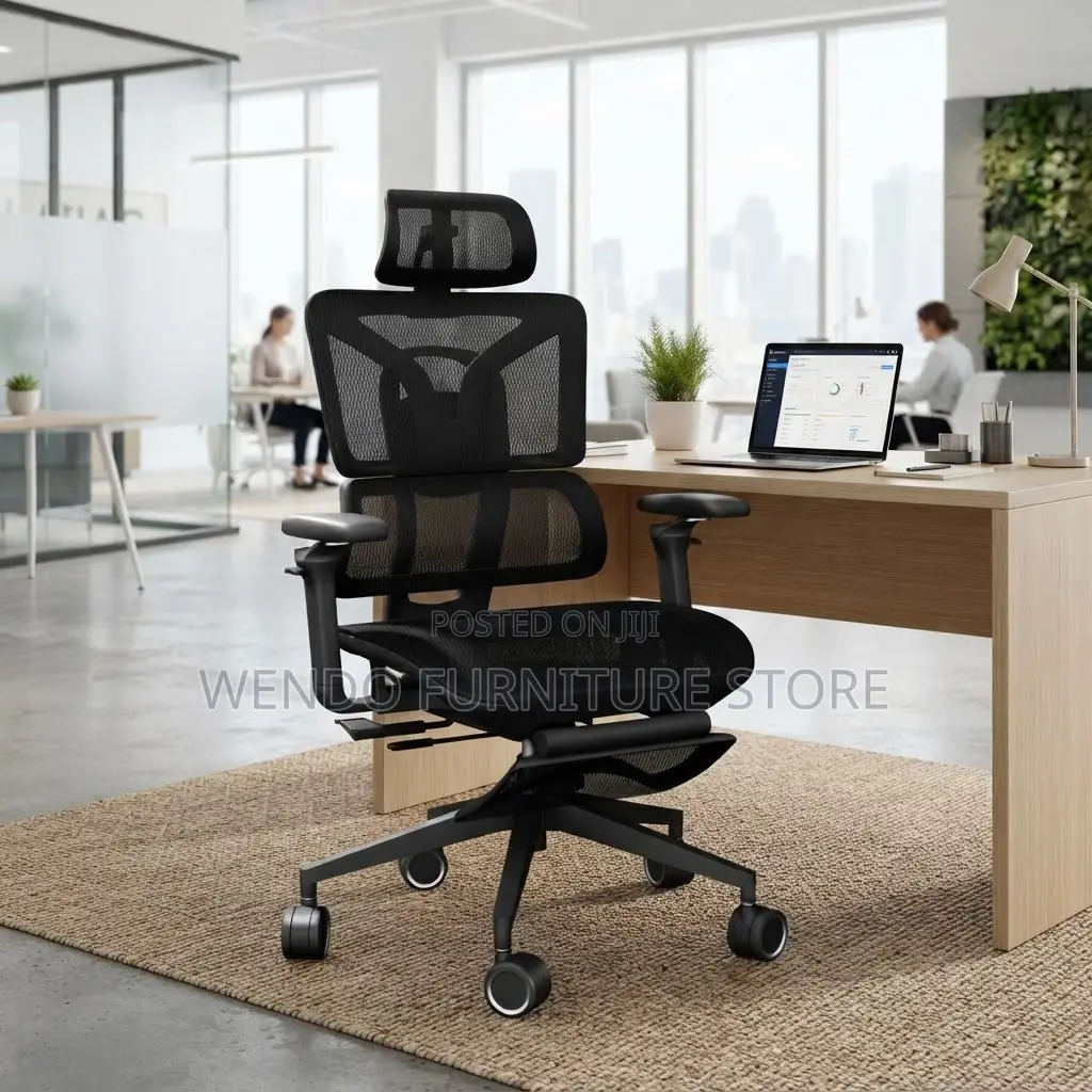 Office Chairs; Fabric Orthopedic Office Seat With Footrest