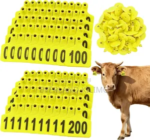 Bright Yellow Large Ear Tag for Cows