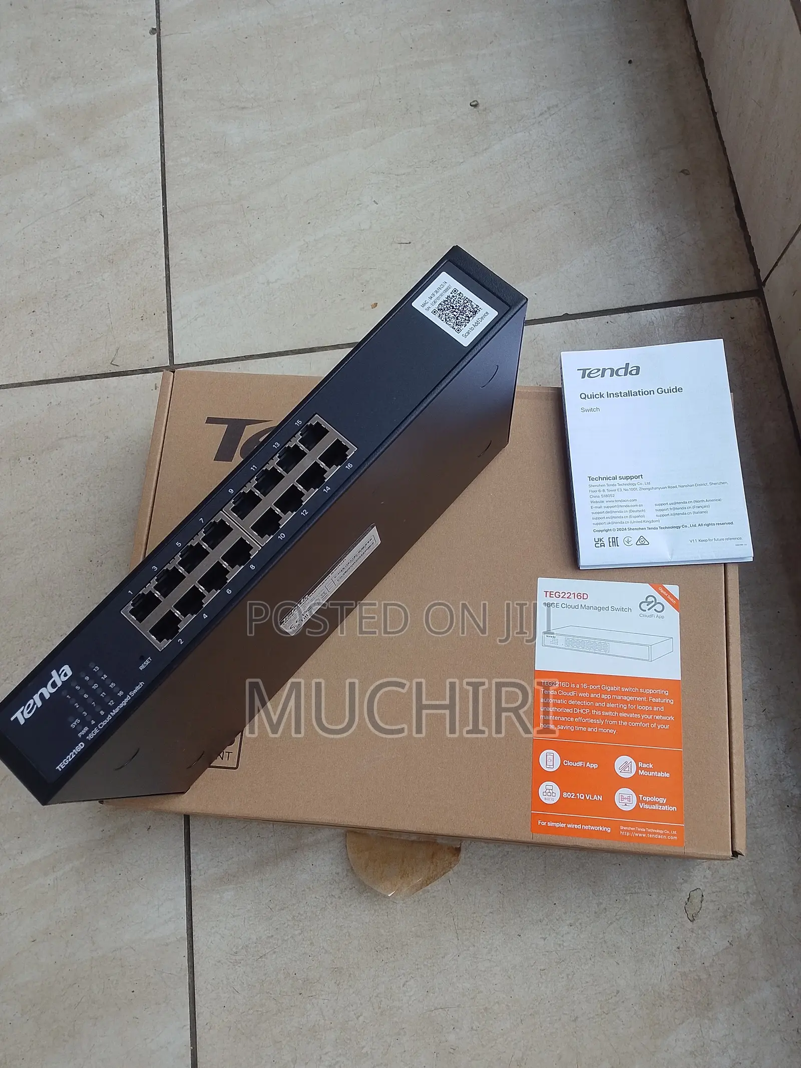Tenda 16ge Cloud Managed Switch 16 Ports