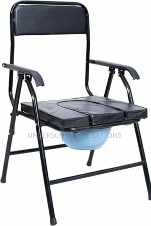 Portable Folding Commode Chair Designed With a Waterproof Frame,