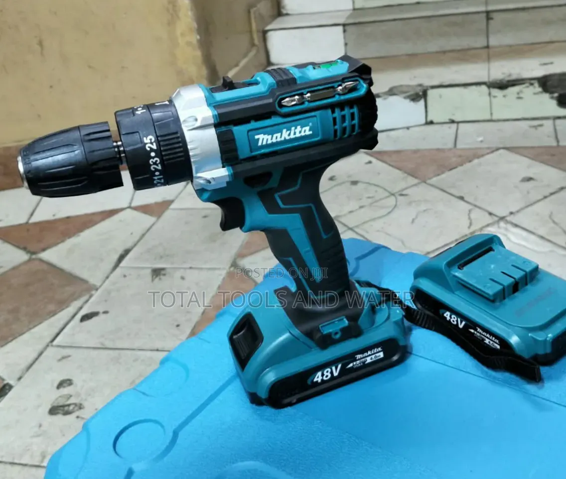 Makita Cordless Drill Set With Hammer 48V 2 Batteries and Accessories