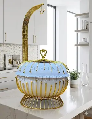 White and Gold Crown Buffet Food Warmer