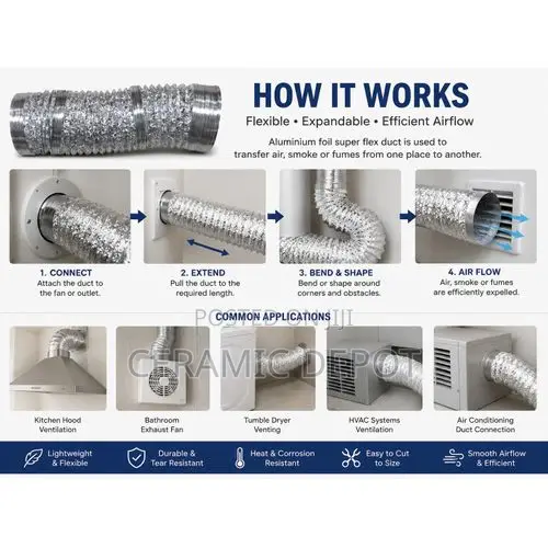 Aluminium Foil Super Flex Duct 150MM X 3.6M