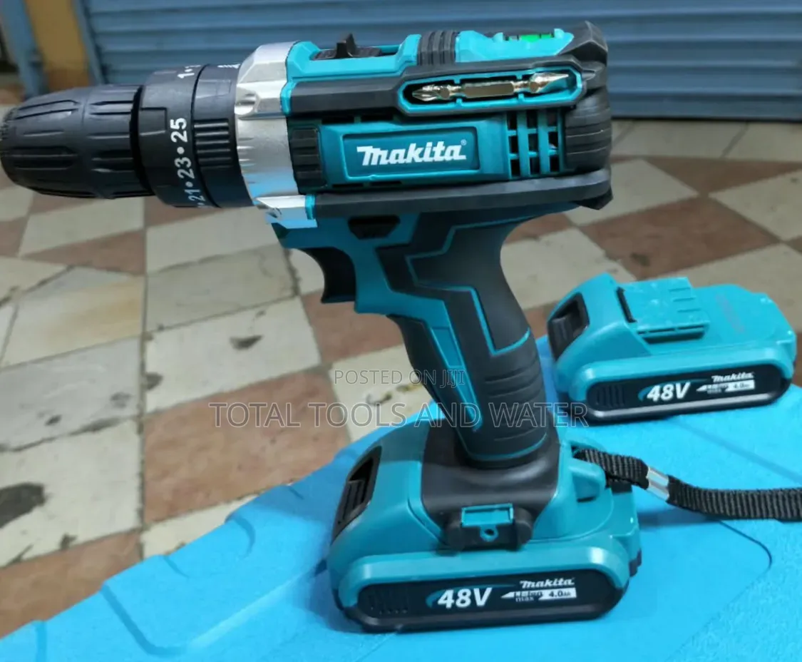 Makita Cordless Hammer Drill Set 48 v 2 Battery and Accessories Set