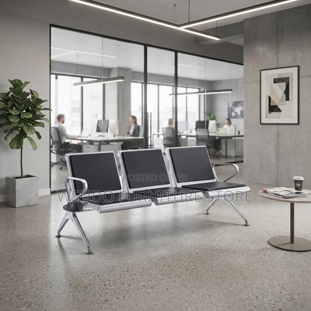 Office Benches; Leather Office Reception Three Seaters Bench
