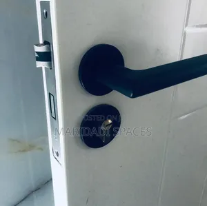 *Minimalist Black Door Handle Lock - Modern Privacy Lock*