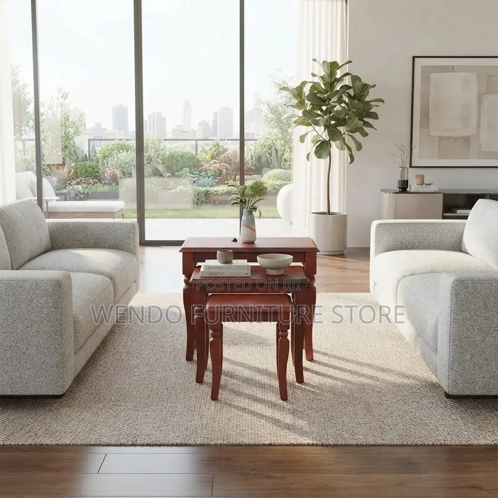 Coffee Table; Mahogany Executive Triple Home Office Coffee Table