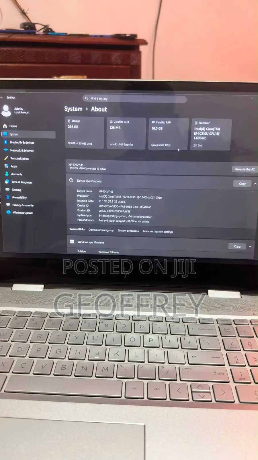 Laptop HP Envy x360 16GB Intel Core i5 SSD 256GB