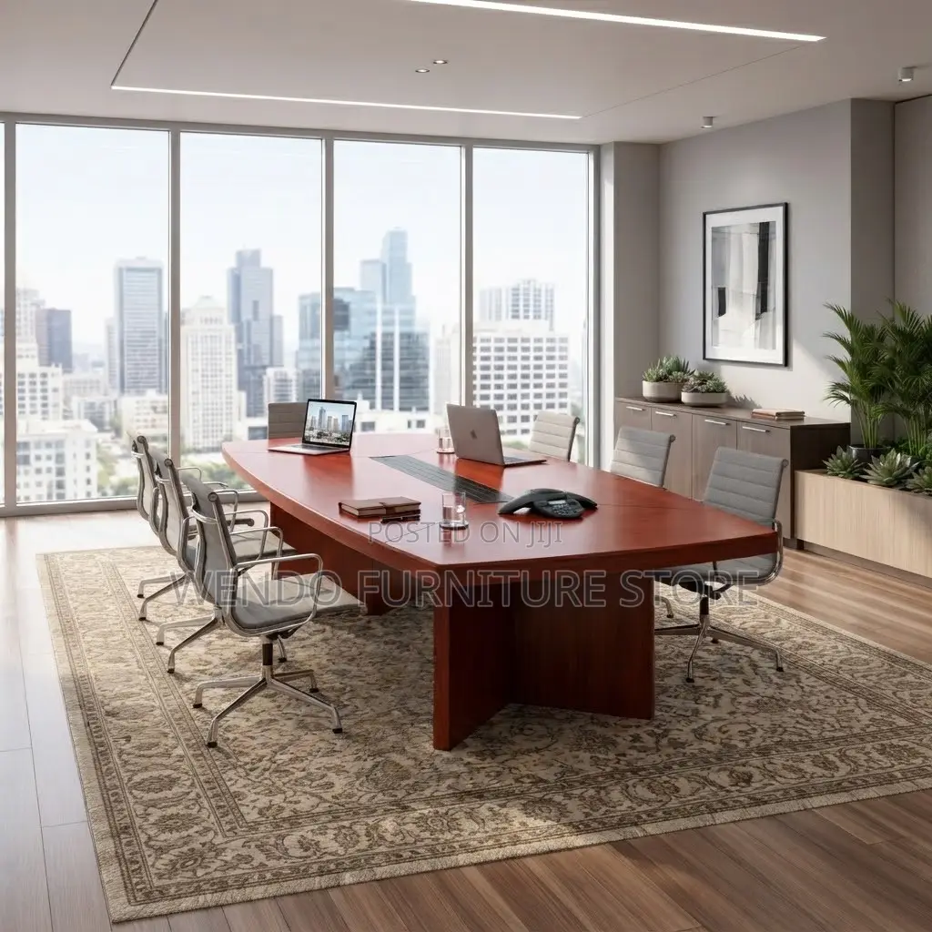 Boardroom Table; Mahogany Polished Executive 2400MM Boardroom Table