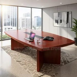Boardroom Table; Mahogany Polished Executive 2400MM Boardroom Table