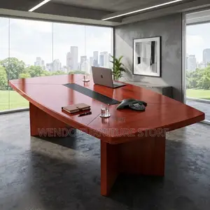 Boardroom Table; Mahogany Polished Executive 2400MM Boardroom Table